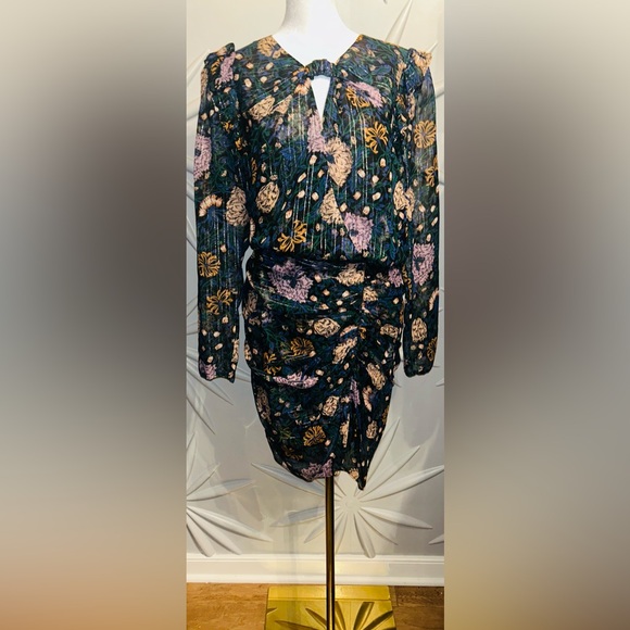 NWT Veronica Beard SZ 8 black/pink multicolor “Peppa” floral silk dress/bust 42” - Picture 7 of 11